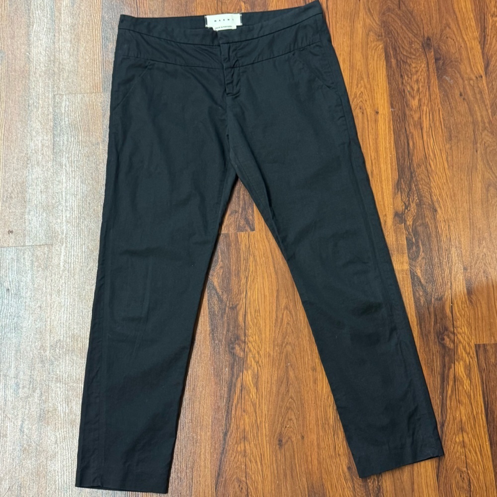 Marni Black Cotton Tailored Pants IT 42 US 6